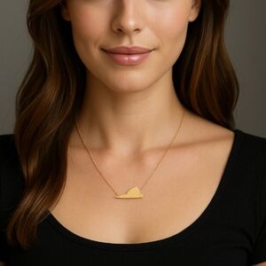 Gold Virginia State Simple Necklace